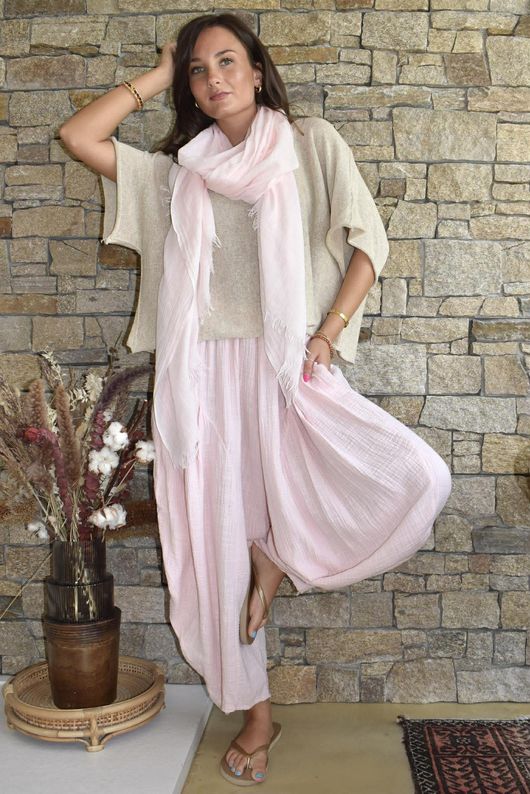 Tasha Cushion Cotton Sia Barrel Pant Seashell
